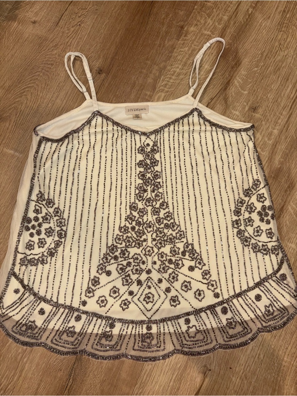 Hyde Park Vintage Cream Beaded Camisole